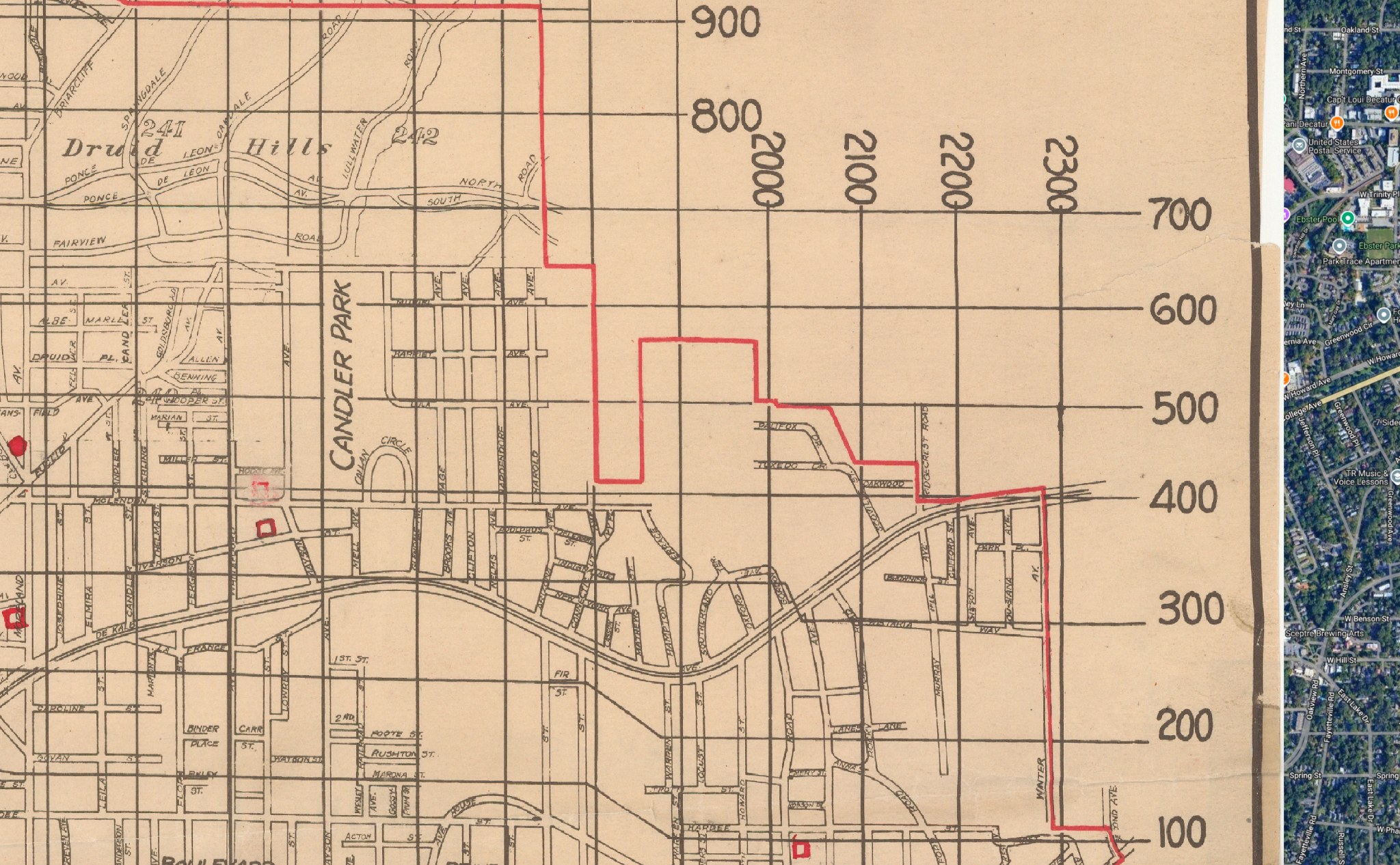 Street renumbering map, 1926