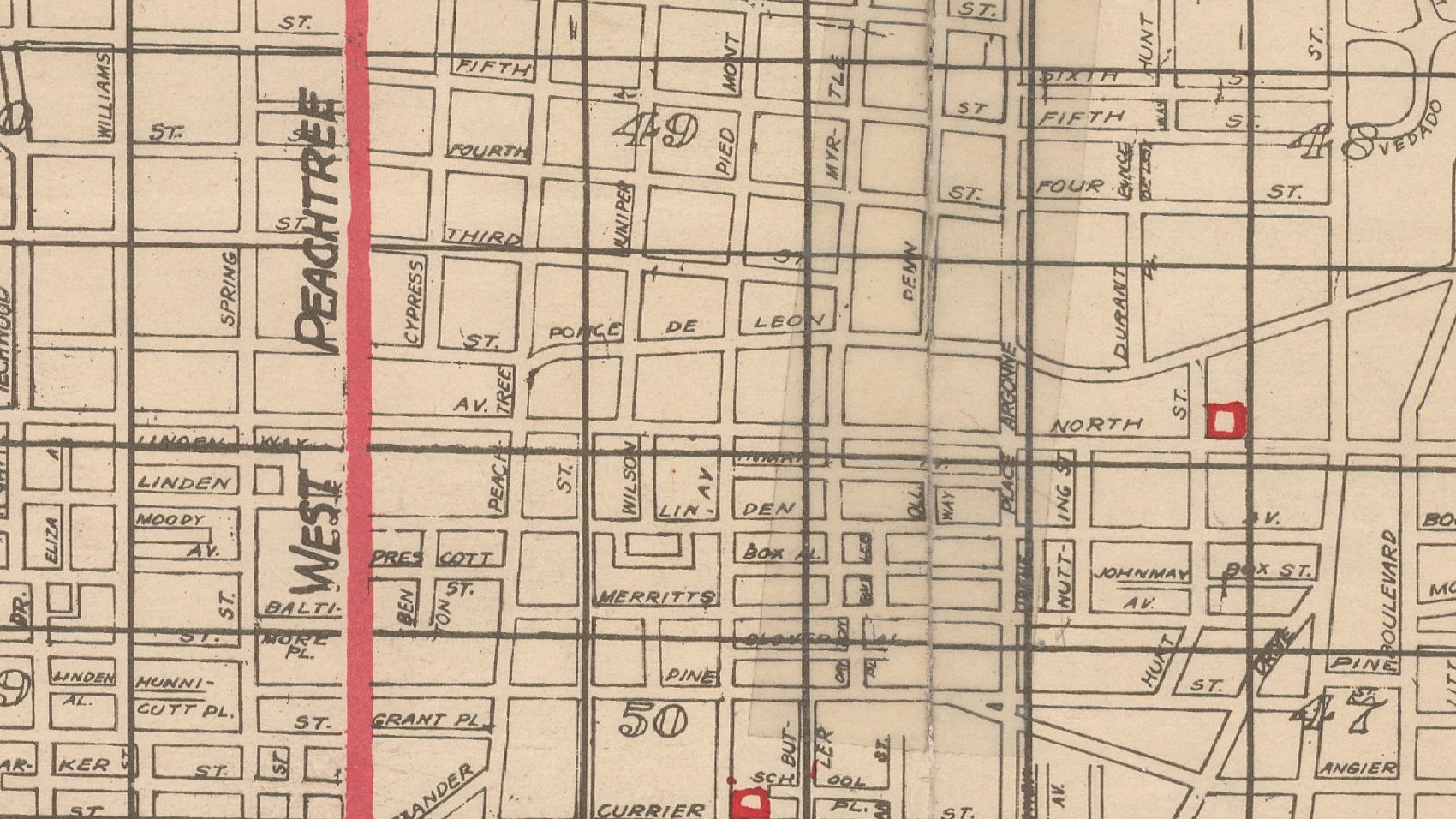 Street renumbering map, 1926